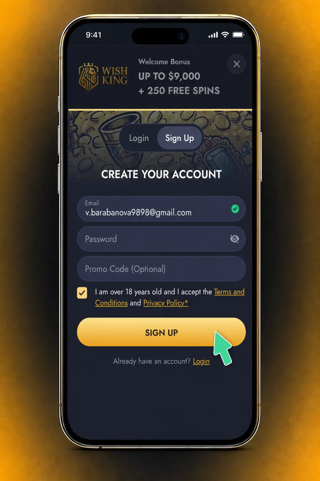 Step-by-step guide to signing up and joining a live dealer table at WishKing Casino