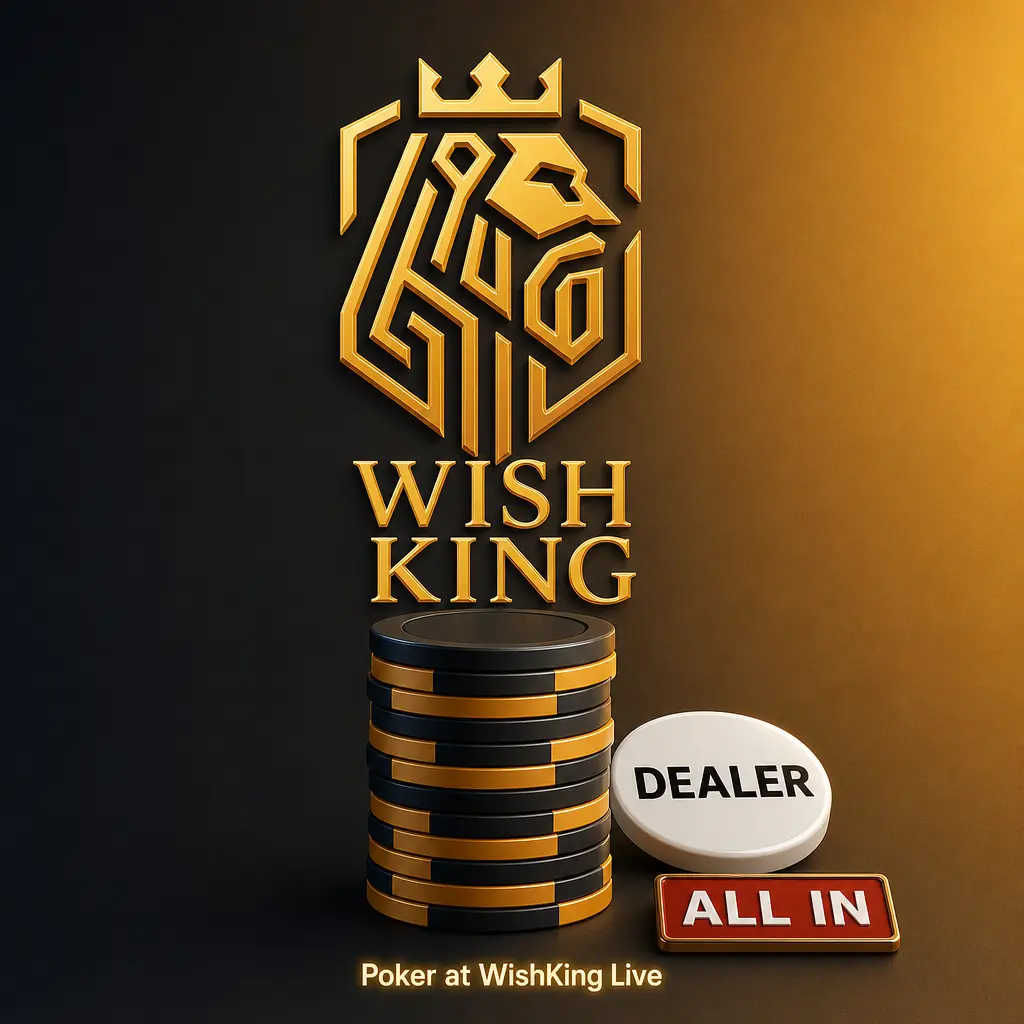 Poker tables at WishKing Live featuring Casino Hold'em, Ultimate Texas Hold'em, Three Card Poker, and more dealer-run games
