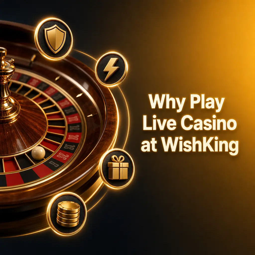 Live dealer casino games at WishKing with HD streaming, chat, multiple camera angles, and CAD 0.50–5,000 bet limits.