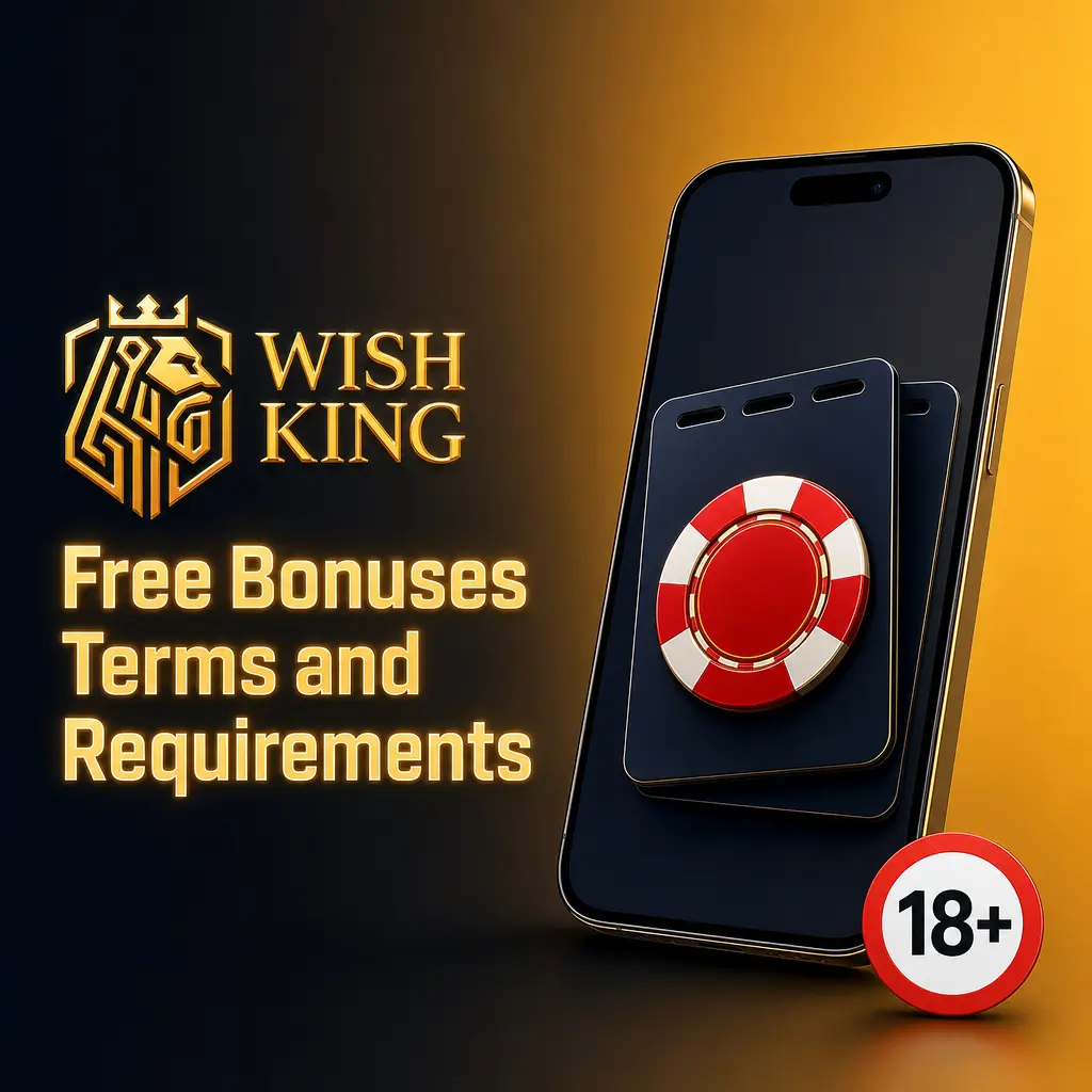 WishKing free bonus terms: 35x wagering, CAD 10 max bet, slots 100% contribution, CAD 100 withdrawal cap.